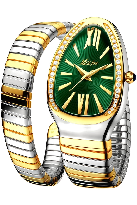 Snake Face Watch for Women 5.9-7.1in Snake Shape Face Women Watches Ladies Watches Waterproof Steel Dainty Dress Female Wrist Watches Relogio Feminino