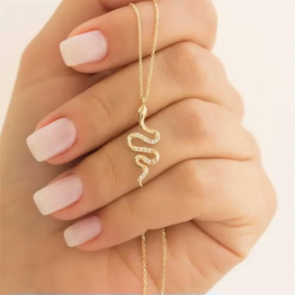 Snake Fashion Party 925 Silver Necklace Pendant Cubic Zirconia Women/Men Jewelry