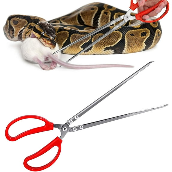 Snake Feeding Tongs,15 Inch Reptile Feeding Tongs,Extra Long Large Tweezers for Corn Ball Python Accessories,Bearded Dragon Tank Accessories,Pet Terrarium Supplies for Leopard Crested Gecko,Lizard