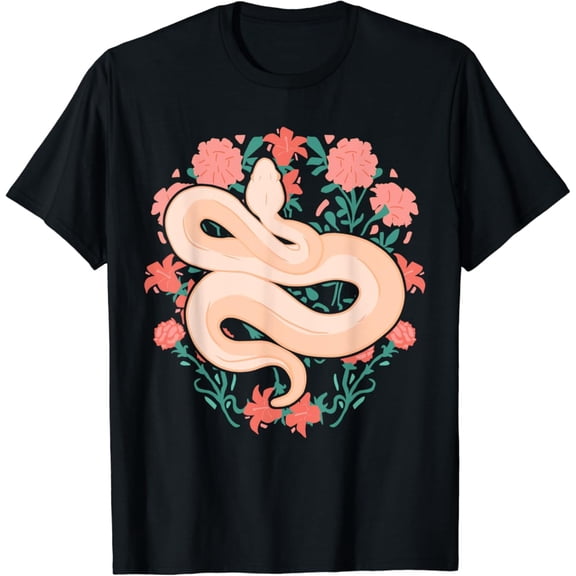 Snake Flowers Snakes Flower Reptile T-Shirt, Vintage T-Shirt - All Sizes S-Xl, Gategoo