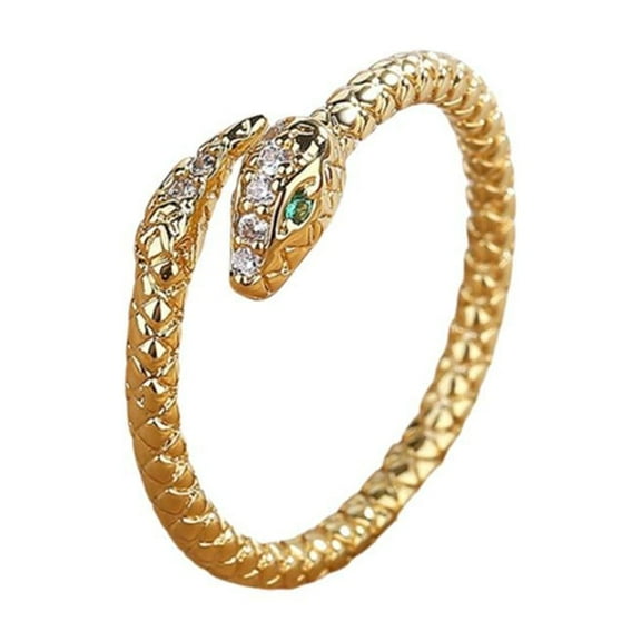 Snake For Women Men Gold/Silver Color Open Adjustable Zircon ъс Jewelr [ξ Z7A1