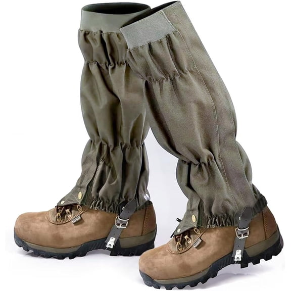 Snake Gaiters for Men & Women, Waterproof Snake Proof Gaiters, Adjustable Snake Bite Protection Leg Guards with Leather Buckle, Snake Guards for Hunting, Hiking, Camping, Farm Work