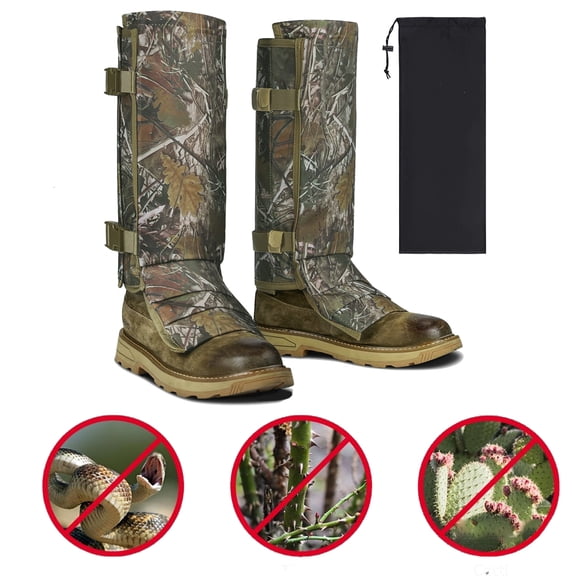 Snake Gaiters Snake Chaps, Waterproof Lower Legs Snake Guards, Snake Bite Protective Gaiters, Adjustable Snake Bite Protection for Lower Leg, for Hunting/Hiking/Farm Working