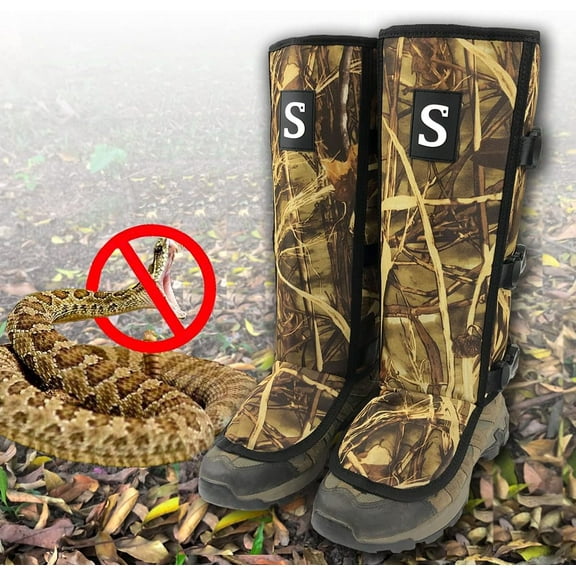 Snake Gaiters for Men & Women,Sturdy Snake Bite Proof Boots,Adjustable Snake Guards,Hiking Gaiters with Storage Pouch