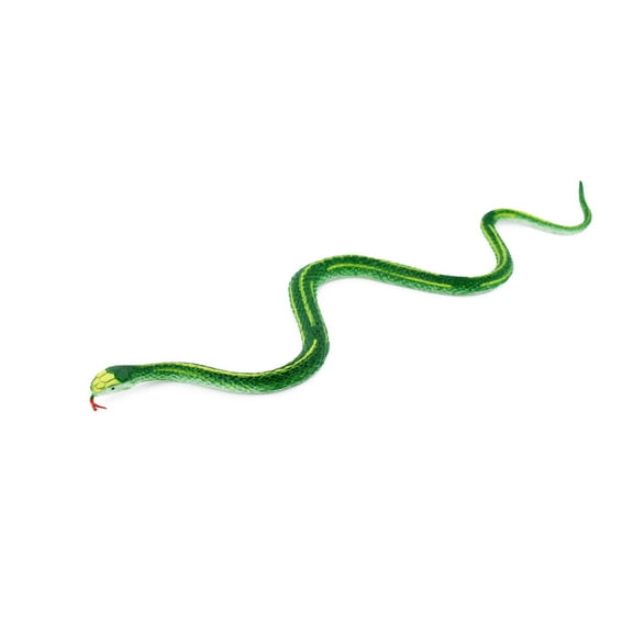 Snake, Garter snake, Green, Rubber Reptile, Educational, Realistic Hand Painted, Figure, Lifelike Model, Figurine, Replica, Gift, 10" F2087B142