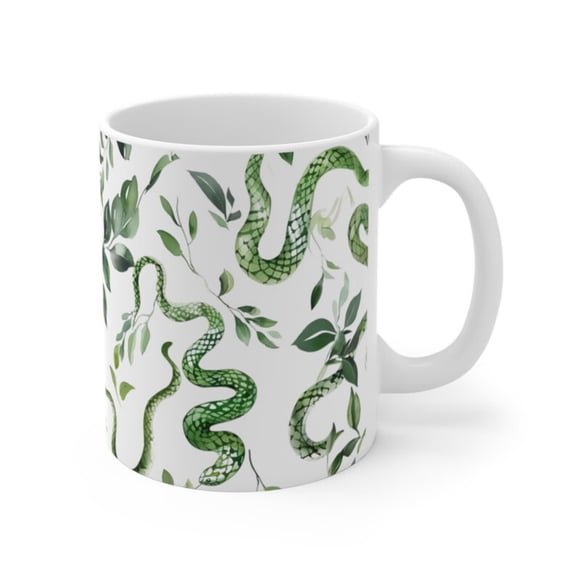 Snake Gift - Snake Mug - Green Jungle Mug - Funnnake Gif - Snakes Lover Gift - Snake Tea Cup - Funny Mug - Cistmas Gif oz Mug.