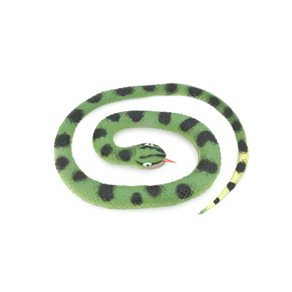 Snake, Green, Anaconda snake, Coiled, Rubber Reptile, Educational, Realistic Hand Painted, Figure, Lifelike Model, Figurine, Replica, Gift, 26" F4437-B307