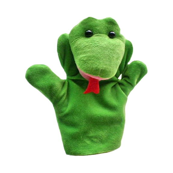Snake Hand Puppet, Green Plush Stuffed Animals, 12 in Soft Figure, Pretend Play, Valentines Day Stuffed Animal, Solid Green, 1 Pc