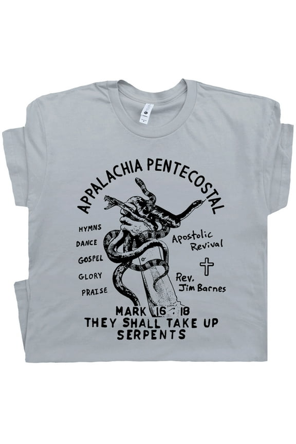 Snake Handling Church T Shirt Weird Shirts Occult Cult Leader Graphic Tee For Men Offensive Scary Herpetology Crazy Pentacostal Serpent