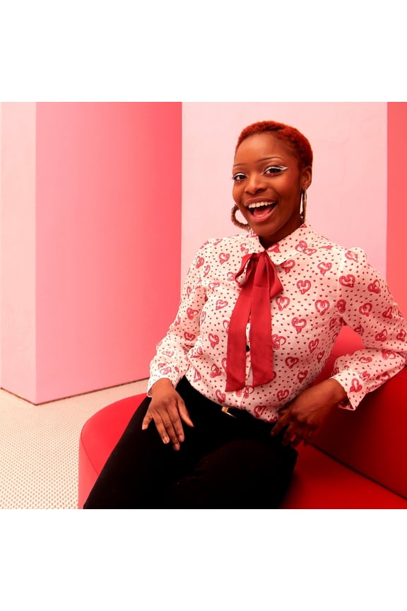 Snake Heart Printed Bow Blouse