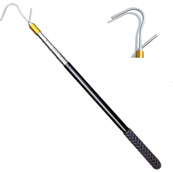Snake Hook Grabber Tool - 60 Inches Extensible Stainless Steel Reptile Catcher Stick Telescoping Pole