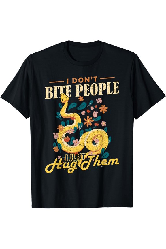 Snake I Dont Bite People Banana Ball Python T-Shirt, Unisex T-Shirt
