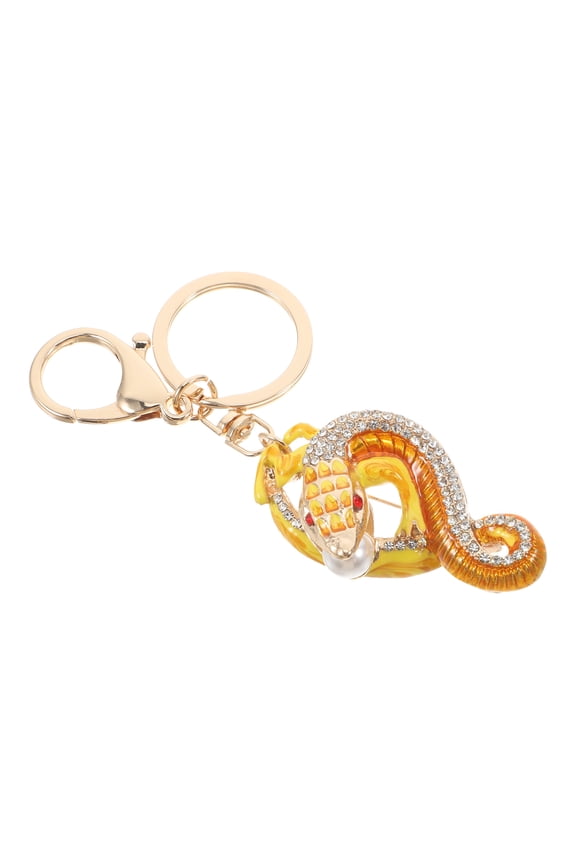 Snake Keychain Spiral Accessories Women Keychains Cute Yellow