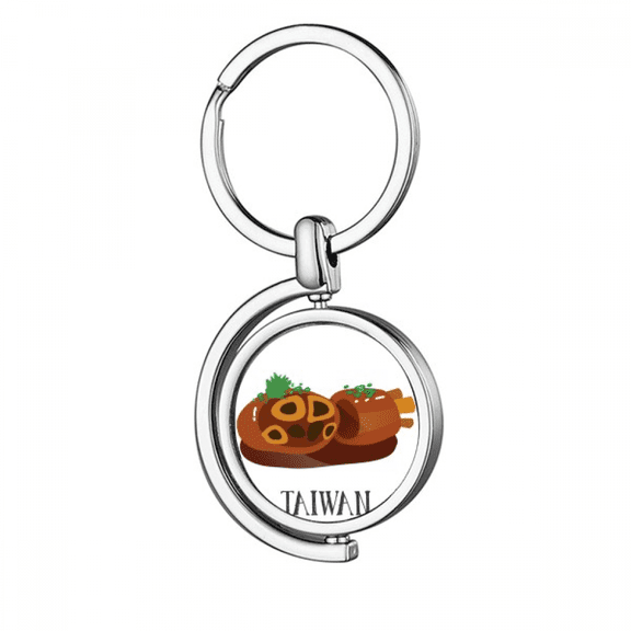 Snake Large intestine Taiwan Travel Rotating Keychain Metal Keyring Holder