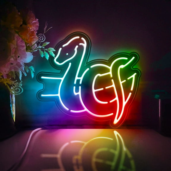 Snake Led Light Box, Dimmable Neon-Like Light Signs USB Power for Wall Decor Bedroom Decoration, Color Flow Effect (WxH) 11"x11"