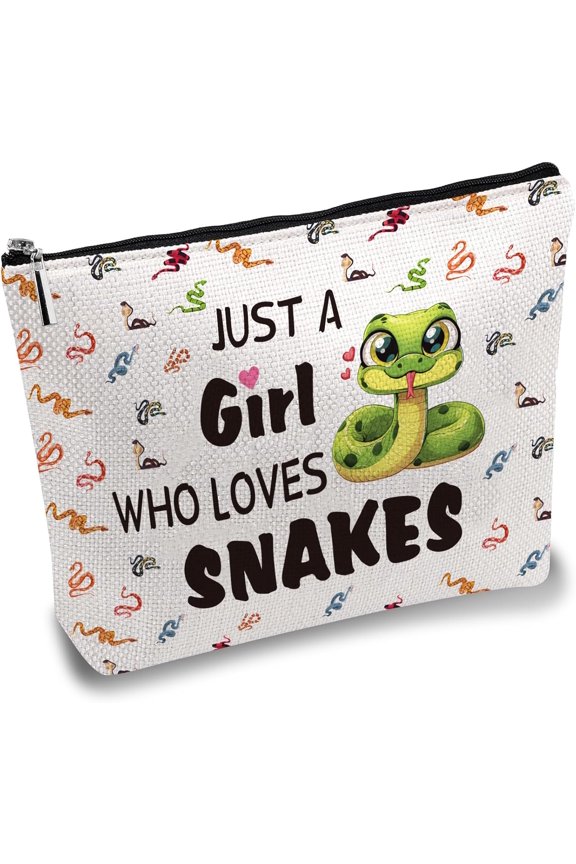 Snake Makeup Bags Canvas Cosmetic Bag Multi Purpose Zipper Pouches Toiletry Travel Storage Bag Purse Portable Makeup Storage Organizer The Year of The Snake 2025 10 x 7Inch