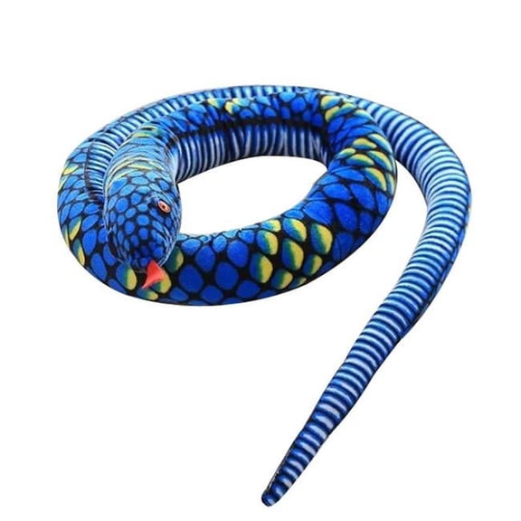 Snake Model Blue Simulation Animal Cushion Pillow Birthday Gifts Plush Toy