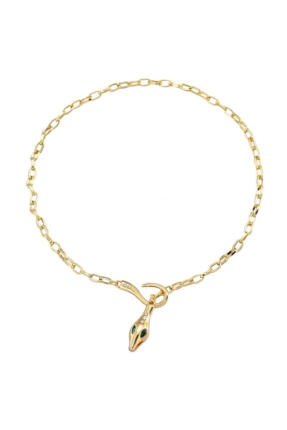 Snake Necklace for Women,  Gold Snake Pendant Cubic Zirconia Punk Snake Choker Necklaces Jewelry Gift