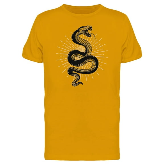 Snake On Black Color T-Shirt Men -Image by Shutterstock, Male Medium