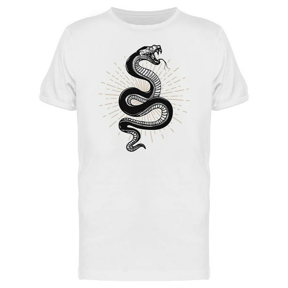 Snake On Black Color Tee Men's -Image by Shutterstock