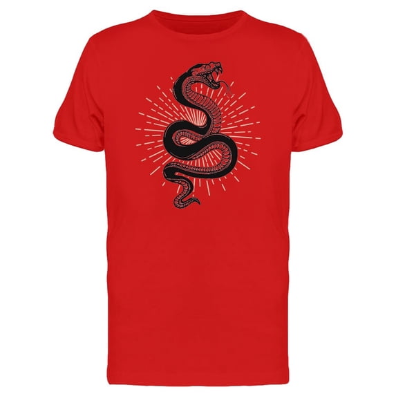 Snake On Black Color Tee Men's -Image by Shutterstock