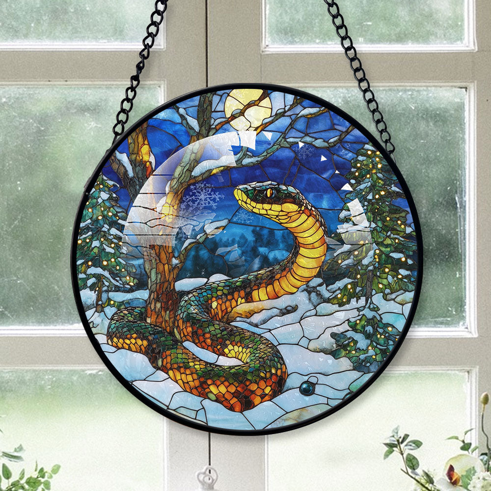 Snake Window Display Snake Ornament Christmas 2025, SnakeStained Glass Window Hanging ...