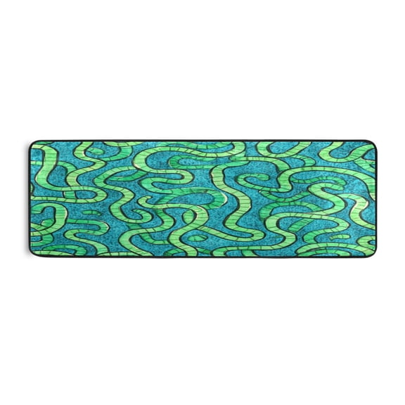 Snake Pattern 72x24" Runner Rug, Non-Slip Memory Foam Cushion, Anti-Crease for Hallways and Bedrooms