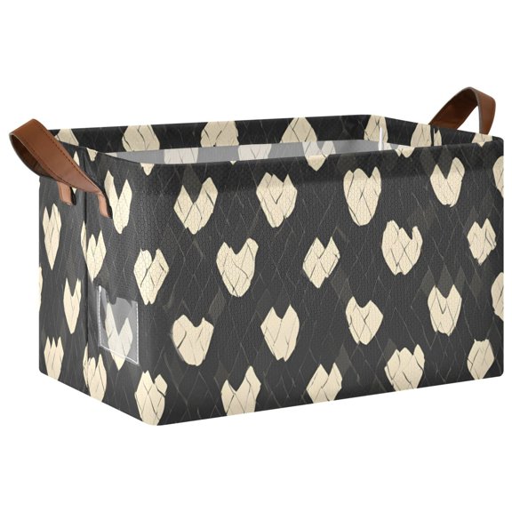 Snake Pattern Design Collapsible Storage Bin Open Home Shelf Basket Water-Resistant Iron Frame Large