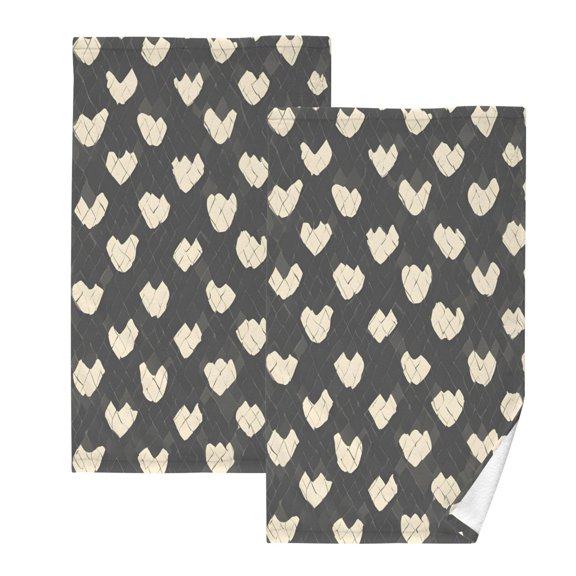 Snake Pattern Design Cotton Towel Set Face Hand Towels 2 Pack Soft Absorbent 16x28in