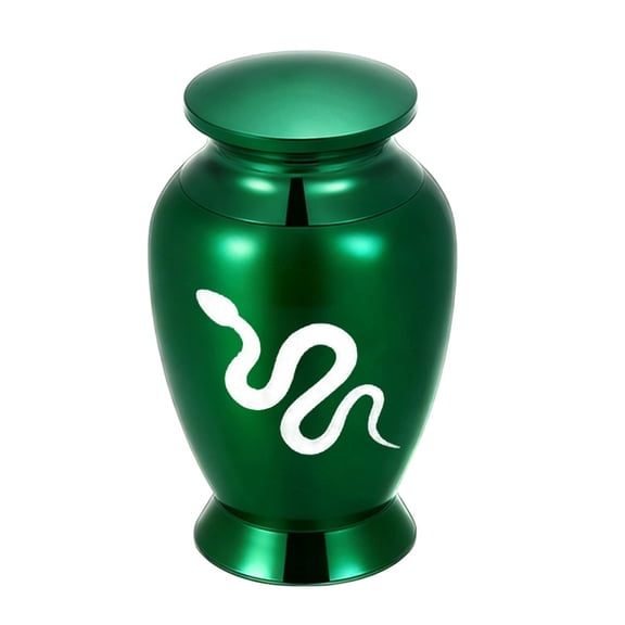Snake Pattern Dog Cats Memorial Cremation Urn Waterproof Pet Ashes Storage Container with Lid For Remembrances Display