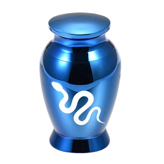 Snake Pattern Dog Cats Memorial Cremation Urn Waterproof Pet Ashes Storage Container with Lid For Remembrances Display