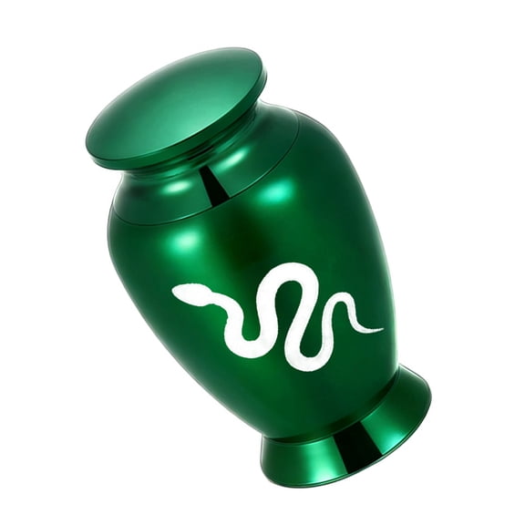 Snake Pattern Memorial Urn For Pet Water Resistant Aluminum Alloy Secure Closures Keepsakes Dog Cats Ashes Storage Box