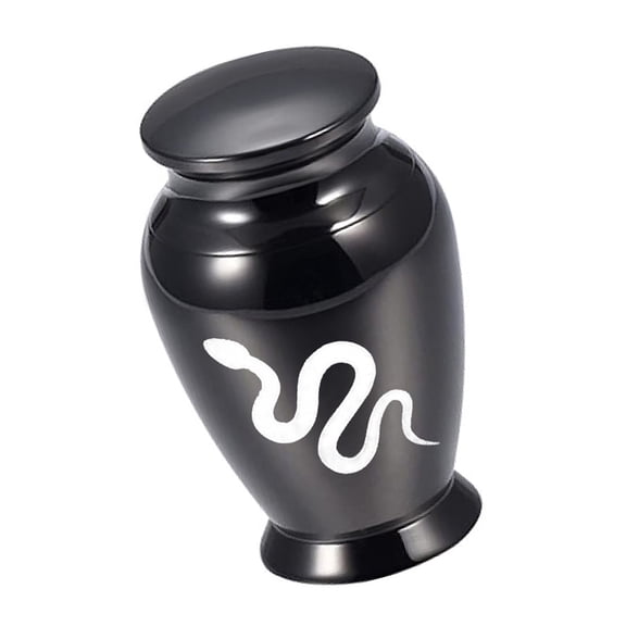 Snake Pattern Memorial Urn For Pet Water Resistant Aluminum Alloy Secure Closures Keepsakes Dog Cats Ashes Storage Box