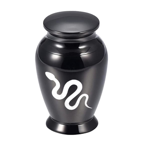 Snake Pattern Memorial Urn For Pet Water Resistant Aluminum Alloy Secure Closures Keepsakes Dog Cats Ashes Storage Box