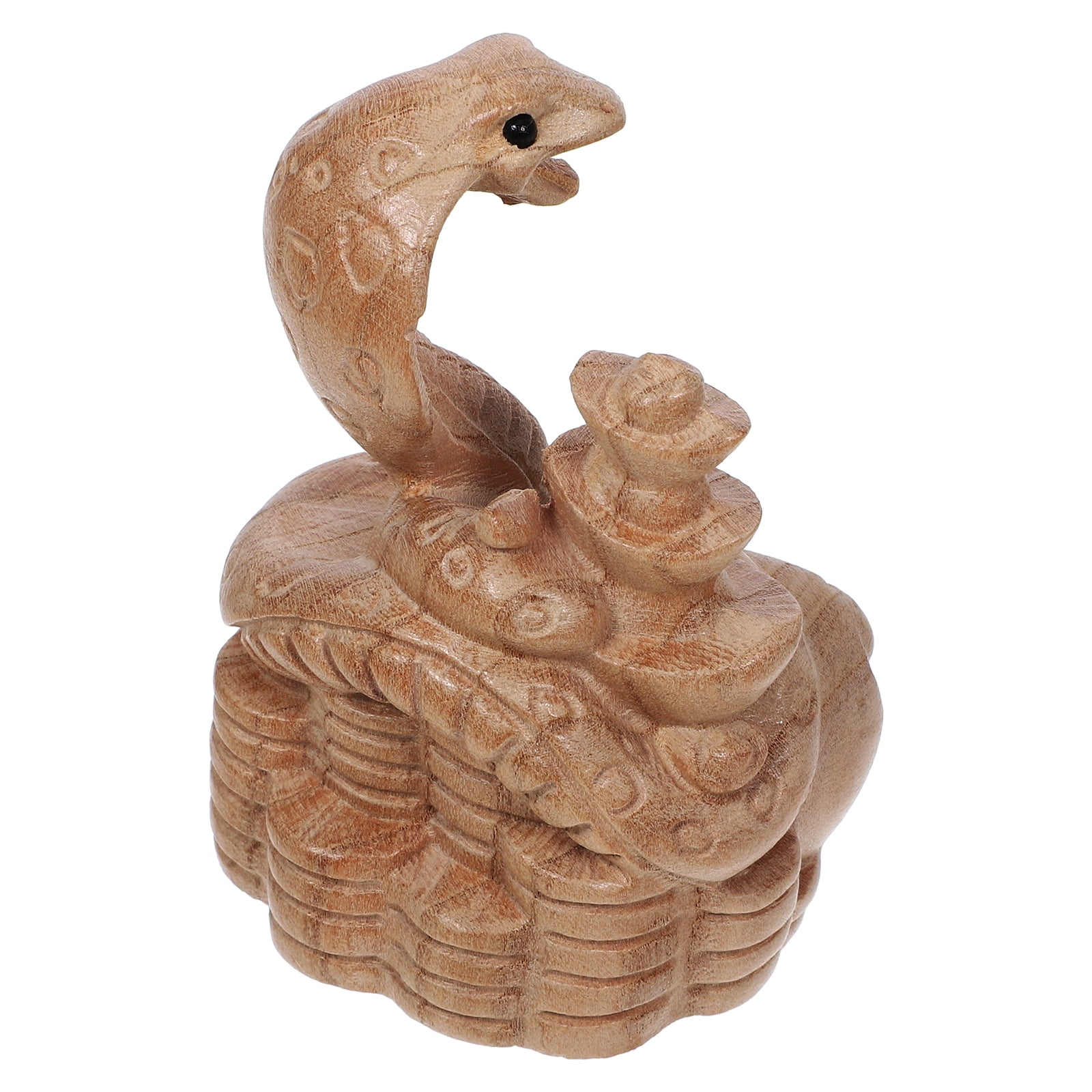 Snake Peach Wood Ornaments Vivid Fake Snakes Animal Wooden Snakes