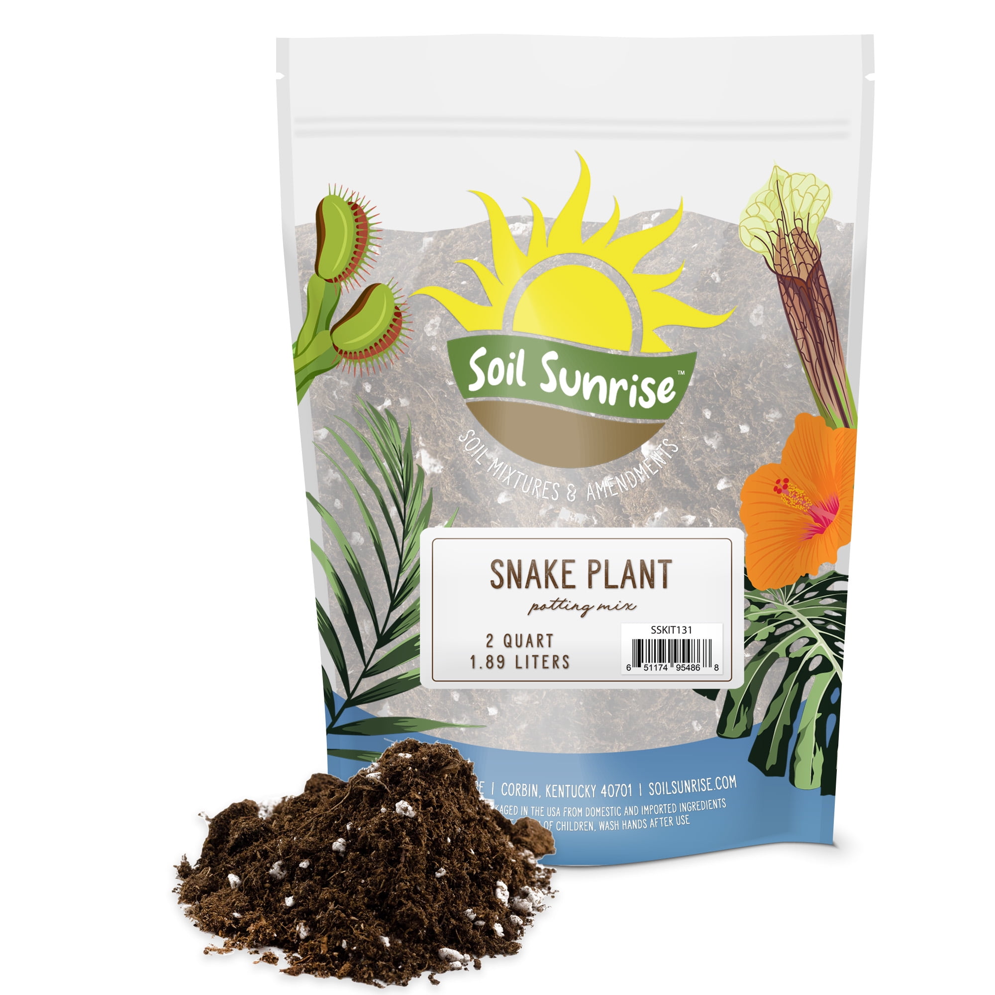 Snake Plant Potting Soil Mix (2 Quarts), Specialized Blend for Green