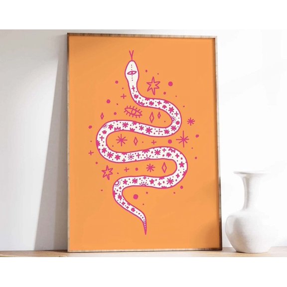 Snake Print, Art, Western Art Print, Country Wall Art, Wild West Art, Cowgirl Print, Western Decor Wall Art, Modern Wall Decor, 8x12 UNFRAMED