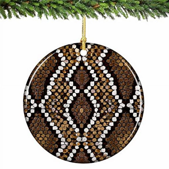 Snake Print Christmas Ornament Porcelain 2.75 Inches