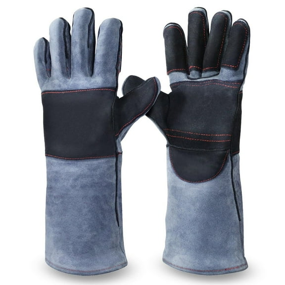 Snake Proof Gloves Bite Proof - Heavy Duty Leather Animal Handling Gloves for Dog, Cat, Bird, Reptile Control & Protection