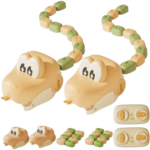 Snake Remote Control Game, 2-Player Remote Control Magnetic Snake Game Toy Eating Itself, Competitive RC Hungry Snake Toys for Family