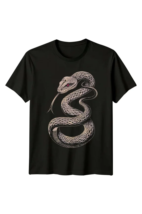 Snake Reptile Pet Animals Mens T-Shirt Ladies Graphic Tee Unisex Top