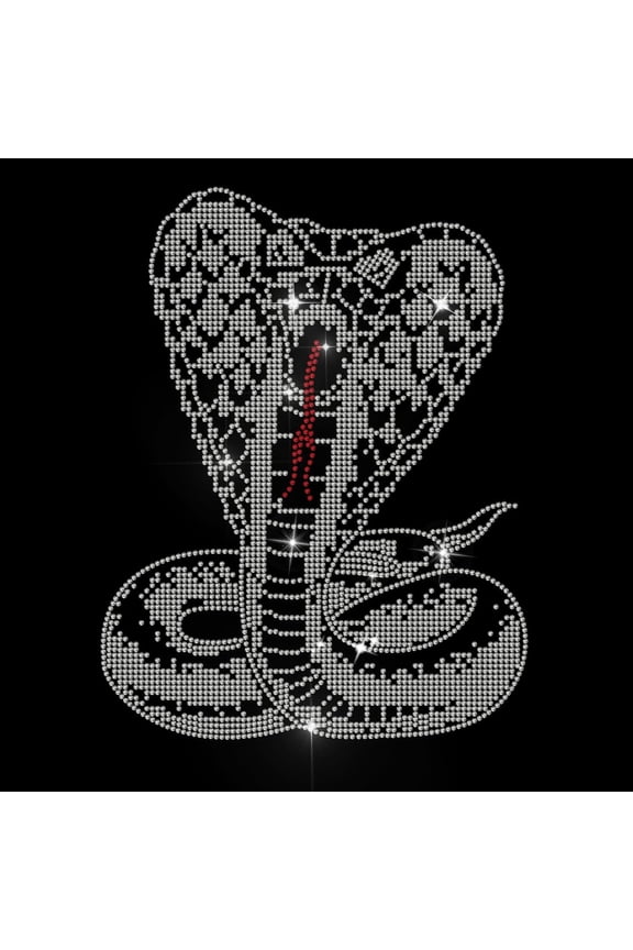 Snake Rhinestone Iron on Hotfix Transfer Decal Streetside Animal Theme Rhinestone DIY Applique Sticker Cobra Iron on Hotfix Transfer Patch for T-Shirt Jacket Clothing Craft