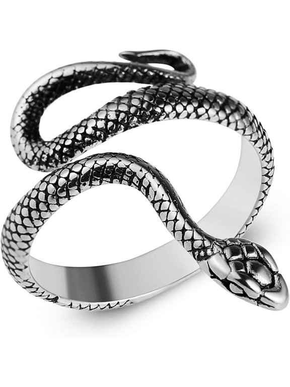 Snake Ring Men Women Gothic Jewelry Retro Animal Fashion Personality Stainless Steel Ring