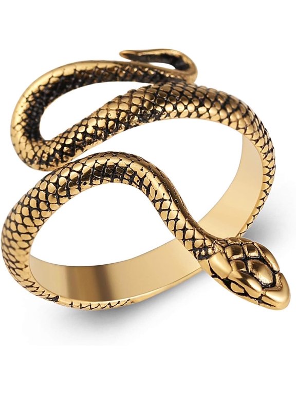 Snake Ring Men Women Gothic Jewelry Retro Animal Fashion Personality Stainless Steel Ring
