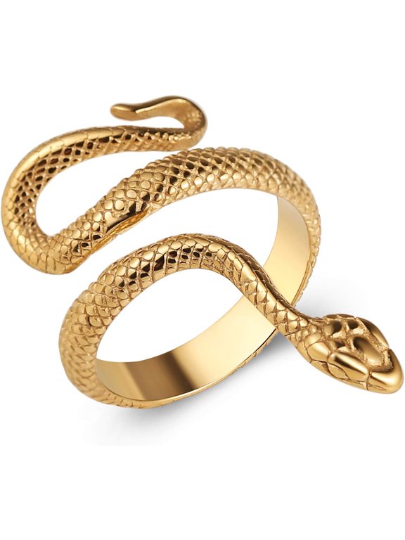 Snake Ring Men Women Gothic Jewelry Retro Animal Fashion Personality Stainless Steel Ring