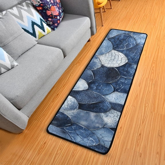 Snake Scale Long Floor Mat Runner Rug Area Mat Noise Reduction Water Absorbent Non-Slip 72" x 24"