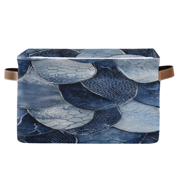 Snake Scale Square Storage Bins with Handles Collapsible Containing Box 1 Pack