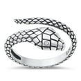 thumbnail image 1 of Snake Serpent White Cubic Zirconia Wholesale Ring .925 Sterling Silver Band Jewelry Female Size 9, 1 of 4