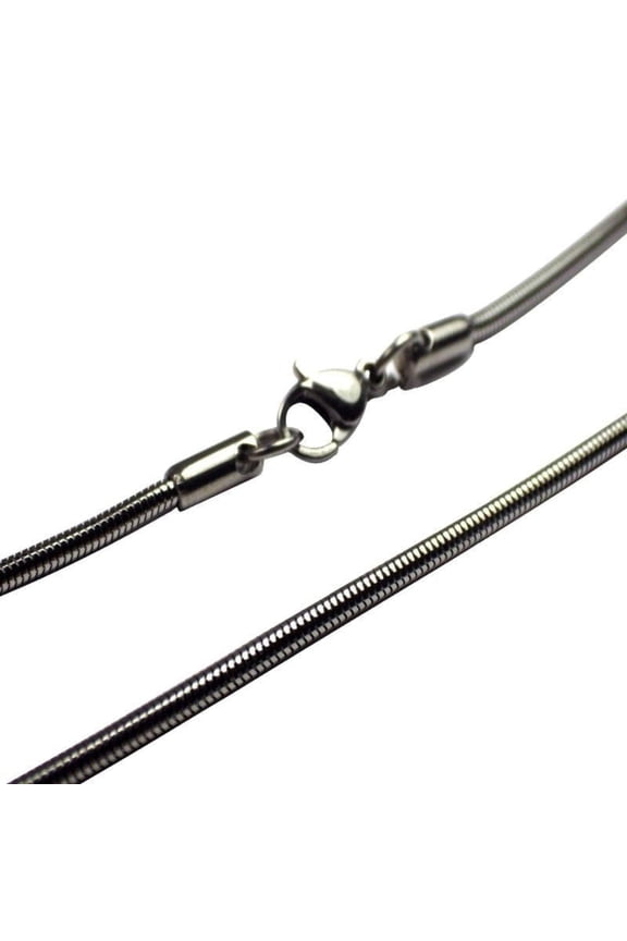 Snake Serpentine Chain Womens 316L Stainless Steel Necklace 3mm 18-22-inch Fantasy Forge Jewelry