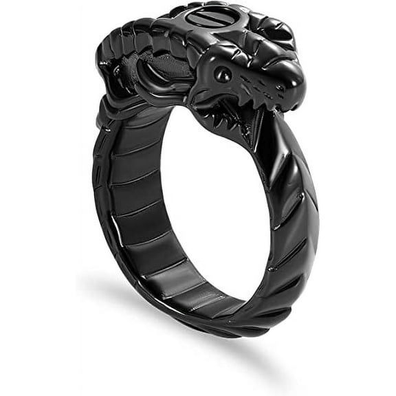 Snake Shape Cremation Urn Ring for Ashes Memorial Cremation Jewelry for Loved One Ashes Holder Keepsake Ring for Men Women NO.6-NO.10